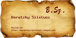 Beretzky Szixtusz névjegykártya